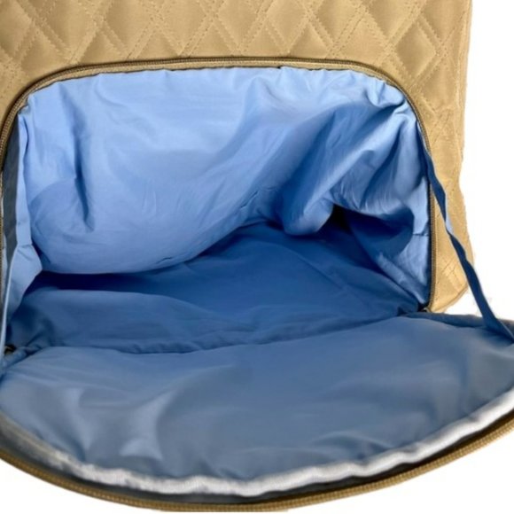 Vintage Travelon Beige Quilted Weekender/Carry On Bag - 13" w x 8" d x 14.5”h - Picture 10 of 11